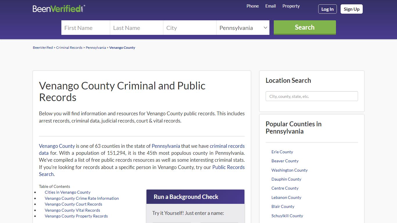 Venango County Arrest Records in PA - Court & Criminal Records ...