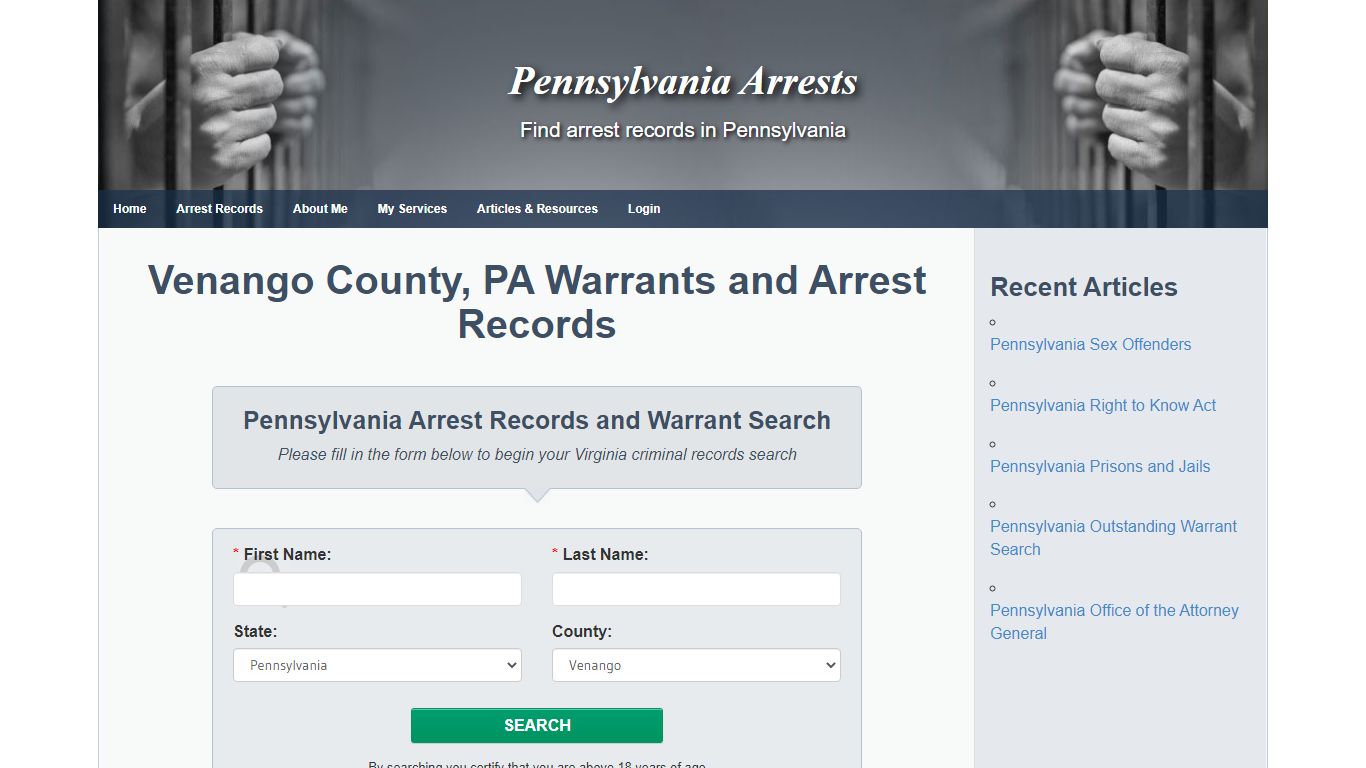 Venango County, PA Warrants and Arrest Records